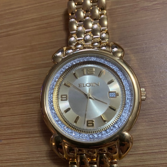 Elgin American Other - Elgin Men’s Gold-Tone "Diamond Style" Watch – FGC018 098 – Minimalist/Formal